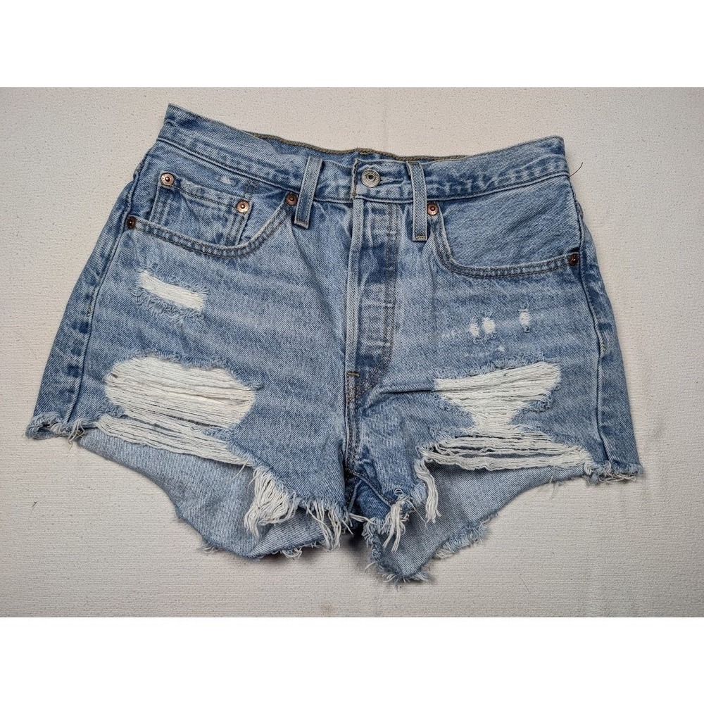 Levi's 501 CutOff Jean Shorts Women's 26x2 Denim Button Fly Distressed Mid Rise